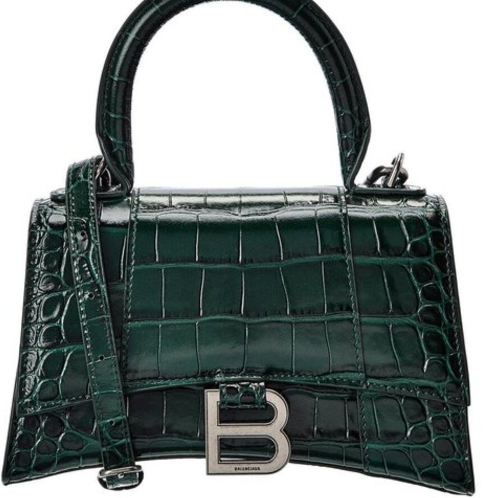 ISO/PLEASE DON'T PURCHASE <3 Balenciaga Hourglass XS Green Croc Silver Hardware